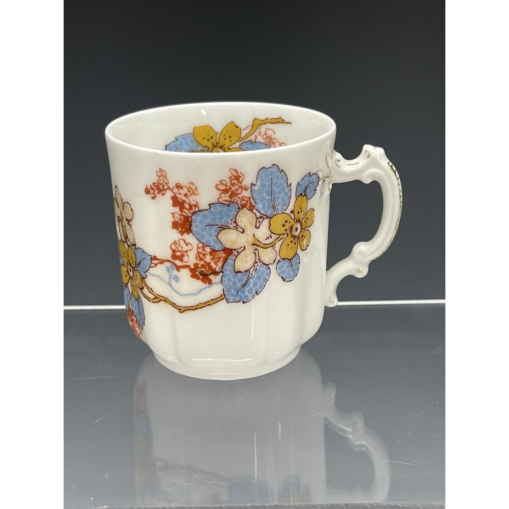 Antique H &Co France Limoges‎ DEMITASSE 4oz Teacup Porcelain Floral Gold A50